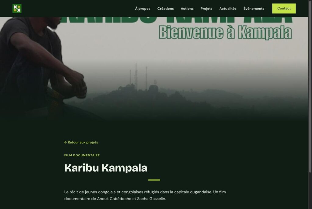 Página de detalhe do documentário Karibu Kampala
